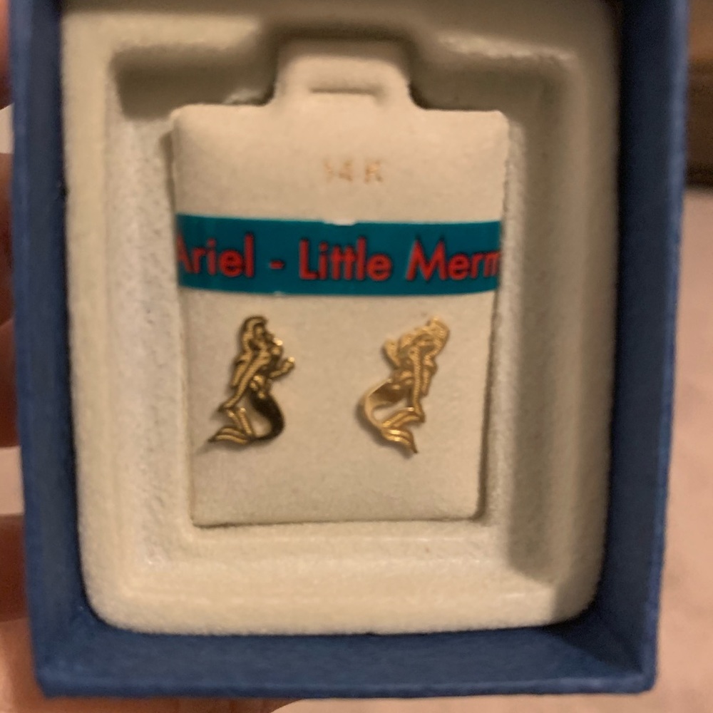 Little mermaid 14ct gold earrings